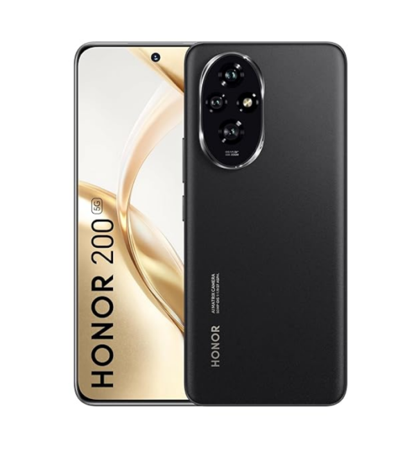 HONOR 200 5G (Black, 8GB + 256GB) | 6.7-inch AMOLED Quad-Curved Display | Dual OIS 50MP + 50MP + 12MP Camera | 50MP Selfie Camera | AI-Powered MagicOS 8.0 | Without Charger