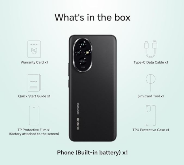 HONOR 200 5G (Black, 8GB + 256GB) | 6.7-inch AMOLED Quad-Curved Display | Dual OIS 50MP + 50MP + 12MP Camera | 50MP Selfie Camera | AI-Powered MagicOS 8.0 | Without Charger - Image 3